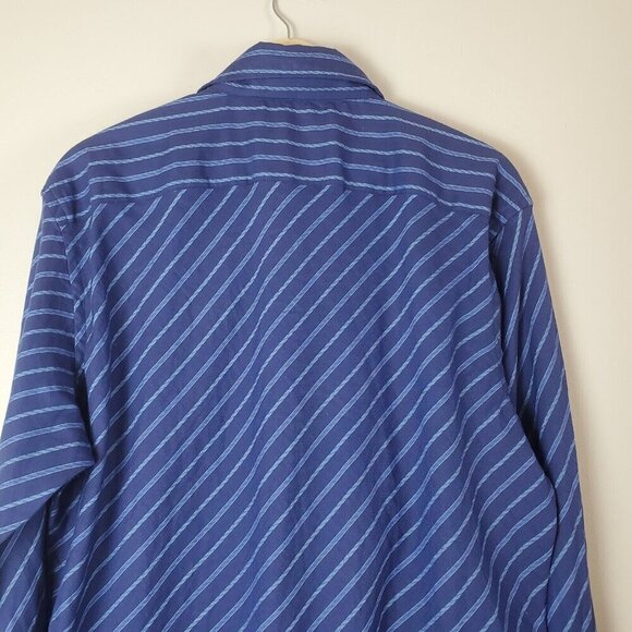 Robert Graham Shirt Mens XL Flip Cuff Blue Check Long Sleeve Button Up Cotton - Picture 9 of 15
